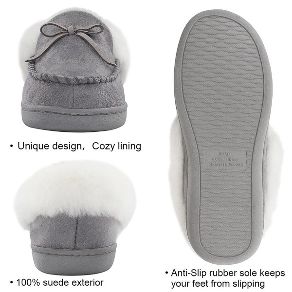 Women S Faux Fur Lined Suede House Slippers Breathable Indoor Outdoor