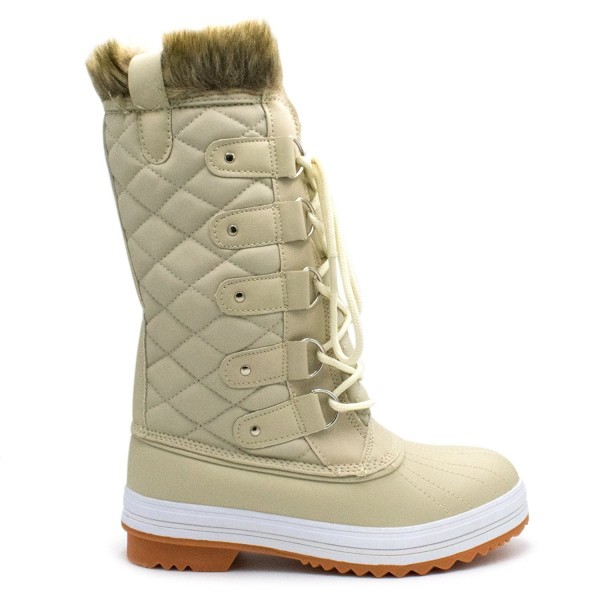 Women's Swiss Lace Up Quilted Mid Calf Winter Snow Boots - Premier ...