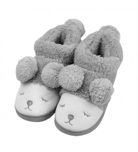 Warm Indoor Slippers For Women Fleece Plush Bedroom House Shoes Non ...