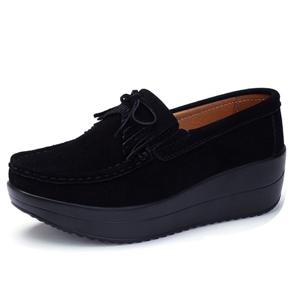 womens black moccasin shoes