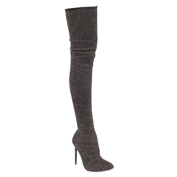 Women's Thigh High Boots Stretchy Snug Fit Sock Over The Knee Heel ...