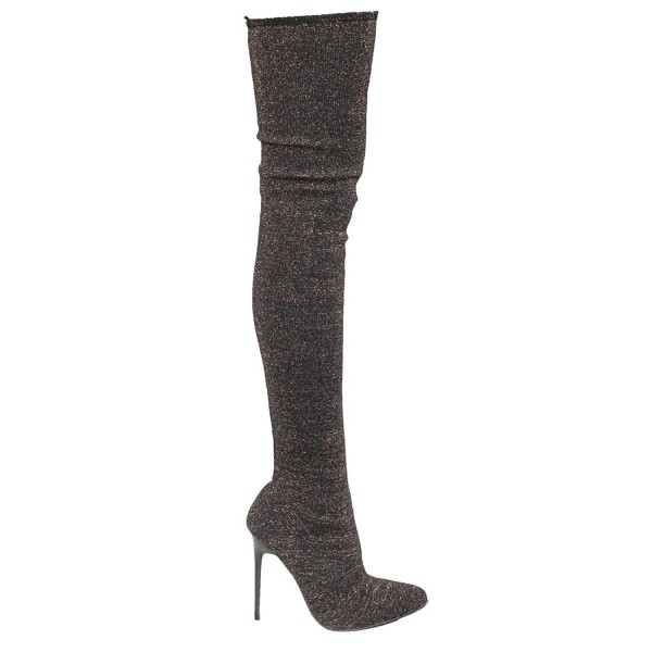 Women's Thigh High Boots Stretchy Snug Fit Sock Over The Knee Heel ...