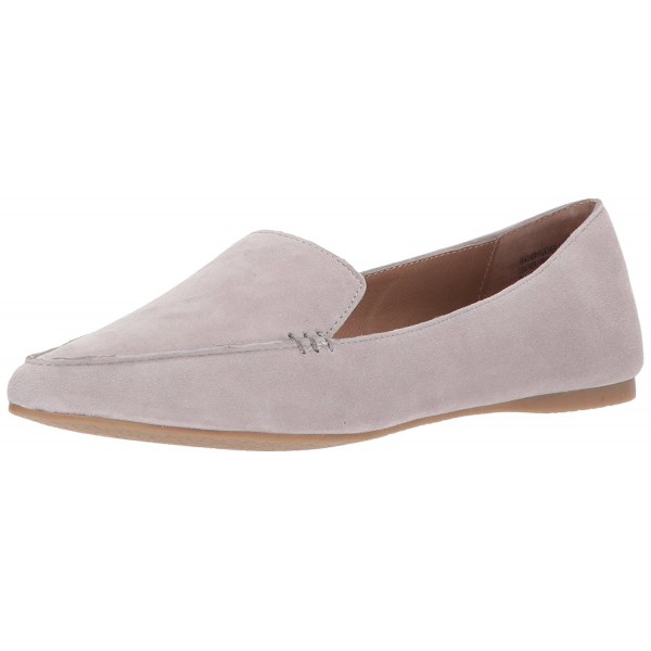Women's Feather Loafer Flat - Grey Suede - CA184IDLGXH
