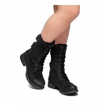 women's calf high combat boots