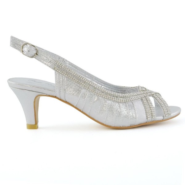 womens silver kitten heel shoes