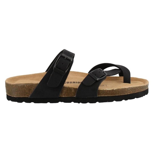 cushionaire sandals black