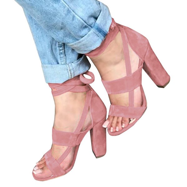 pink chunky heels