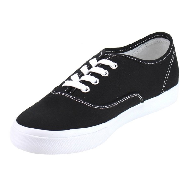 Women's Casual Platform Fashion Sneaker - Black White - Cu12ntc9lny