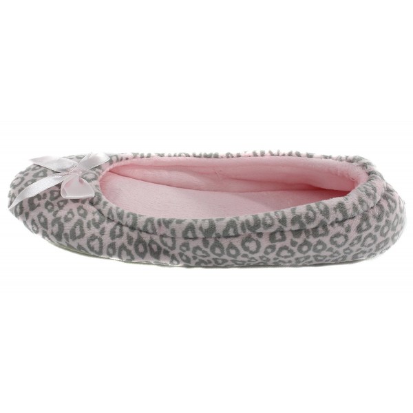 Women's Plush Animal Print Slippers - Pink Grey - C512COZAANF