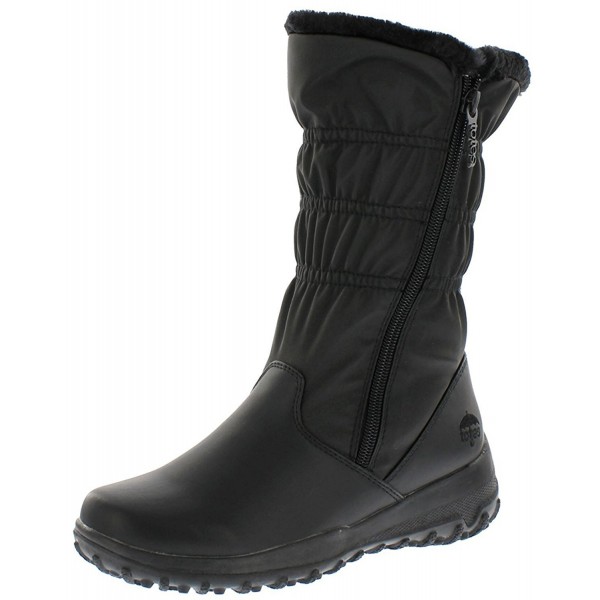 Frost Women Round Toe Synthetic Black Winter Boot | Rubber sole- Fur ...