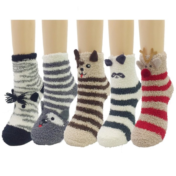 Fuzzy Socks Sleeping Animals Slipper