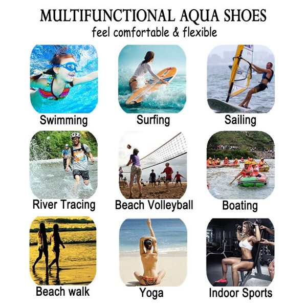 Mens Womens Water Shoes Quick Drying Aqua Socks Lightweight Barefoot ...