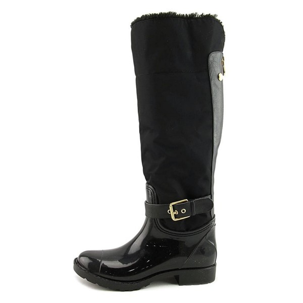 Womens Calisa Closed Toe Knee High Rainboots - Black Fabric - CS12O6TRK4M