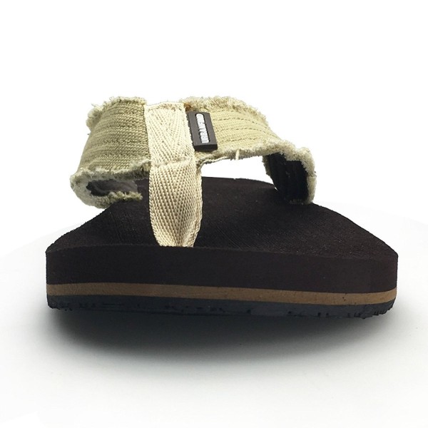 Men's Flip Flops Canvas Thong Sandals Flat Slide on Slippers - Brown ...