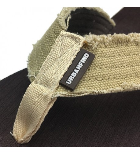 Men's Flip Flops Canvas Thong Sandals Flat Slide on Slippers - Brown ...