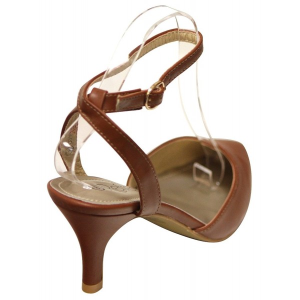 Telsa-03 women's pointy toe d'orsay high heel slingback ankle strap ...