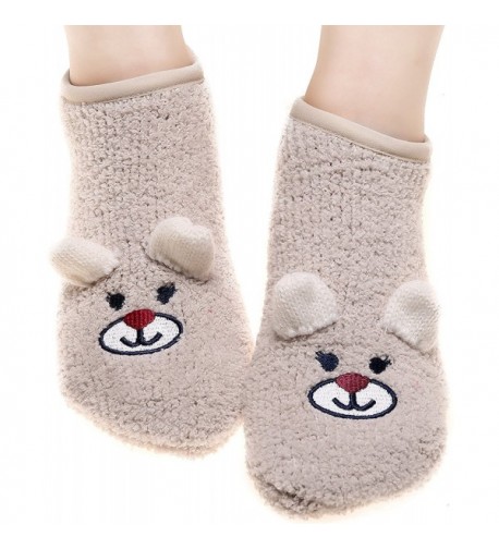 Fuzzy Non Skid Slipper Socks with Grippers Cartoon Footie Slippers for ...