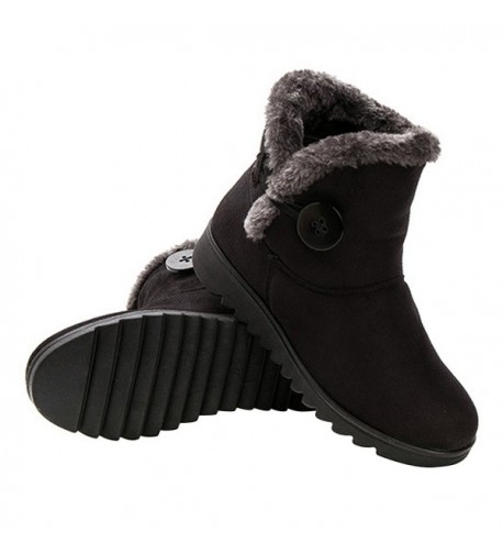 Women Winter Botton Snow Ankle Boots Fur Warm Platform Slip On Booties ...