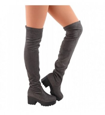 chunky platform over the knee boots
