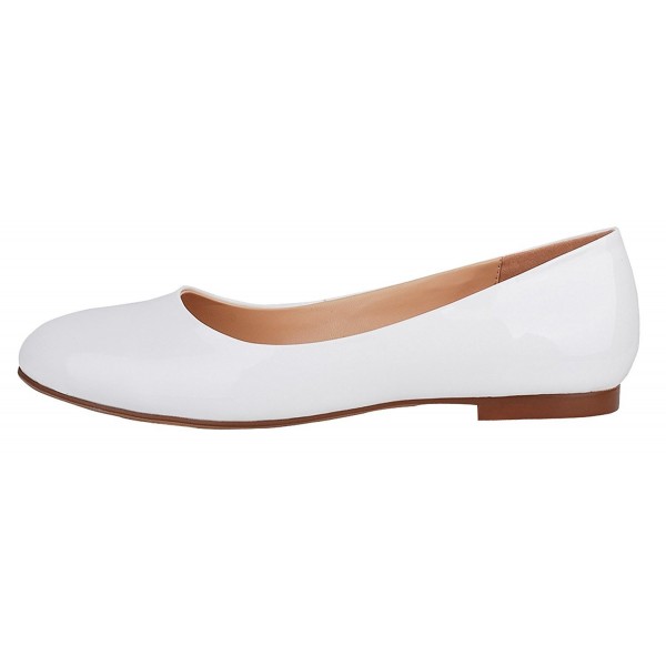 white leather ballet flats