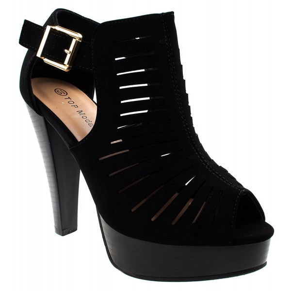 black closed heels with strap