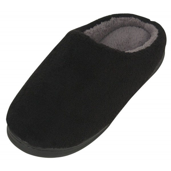 Men's Slip On Indoor/Outdoor Coral Fleece Footwear/Slipper - Black ...