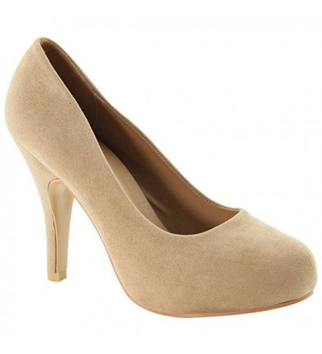 Women's Classic Closed Toe High Heel Pump - Taupe - C4185O87SU0