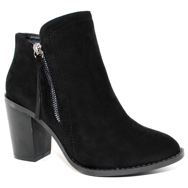 Womens Fashion Suede Booties Black