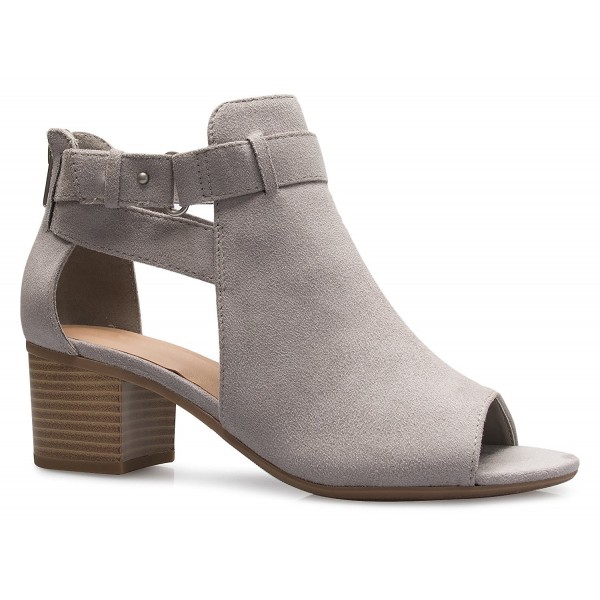grey peep toe ankle boots