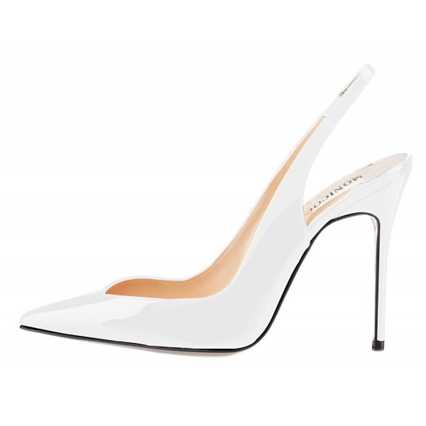 white slingback heel