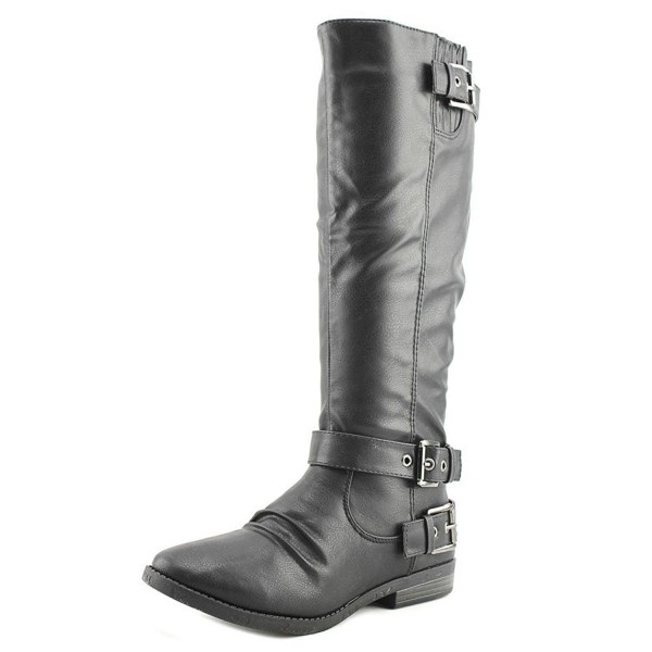 Womens Idola Almond Toe Knee High Fashion Boots - Black - CD12MX1KT86