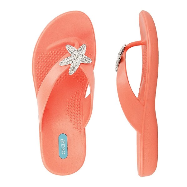 Oka-B Oliver Flip Flop Sandal Shoes By OkaB Color Coral - CO17Z2YX7XR