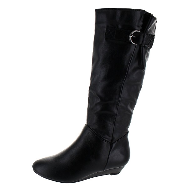 womens black wedge boots
