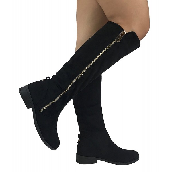 womens black suede knee high boots