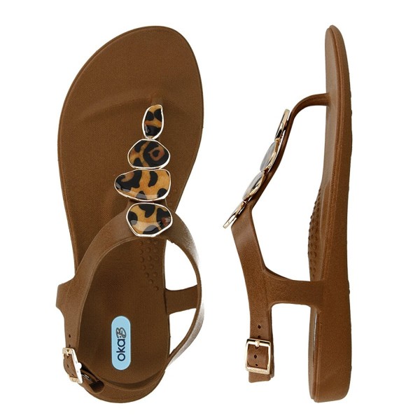 Nova Flip Flop Sandal Shoes Color Toffee With Leopard Print Strand by ...