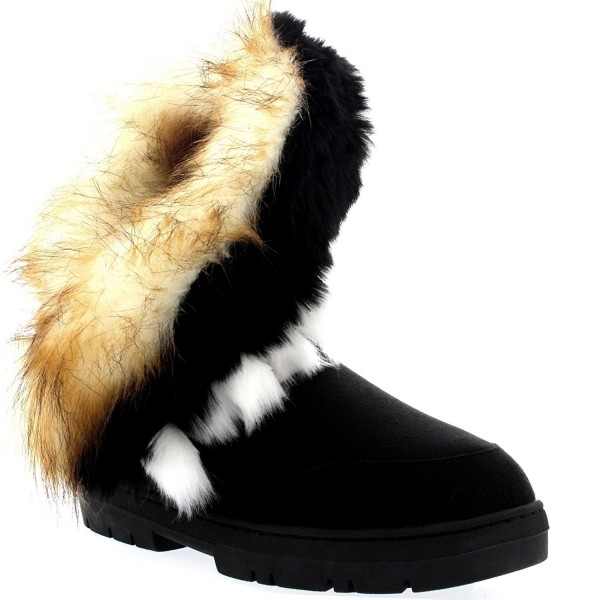 Womens Short Tassel Winter Cold Weather Snow Rain Boots - Black ...