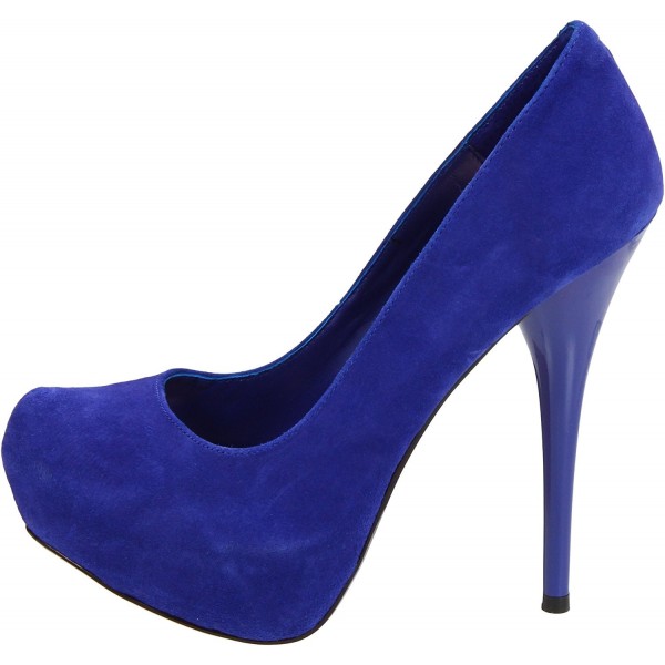 Women's Gorgeous-20/RYBLSUE Platform Pump - Royal Blue Suede - C81163M3GPH