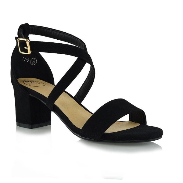 black strappy heels low