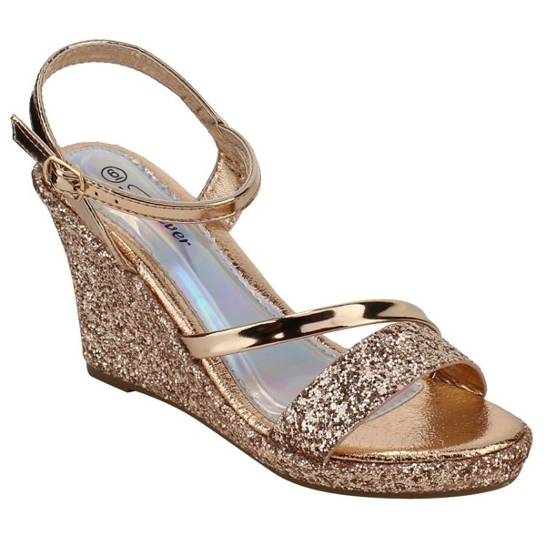 gold glitter wedge heels