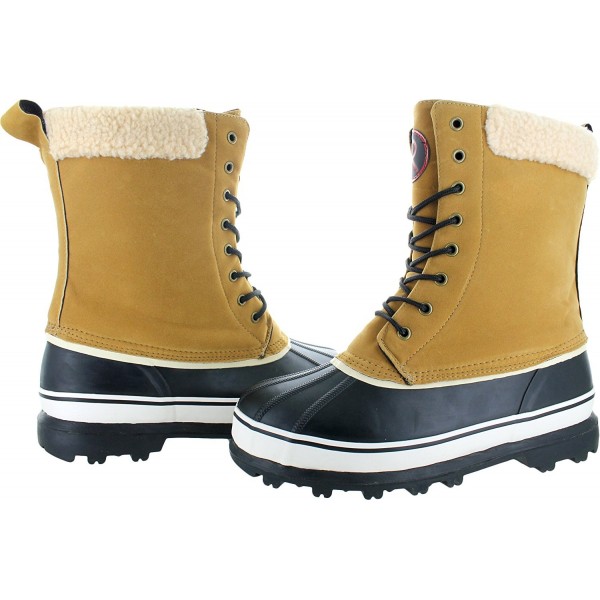 Men's Waterproof Sherpa Snow Duck Boots - Wheat Black - C91884ZY6LX