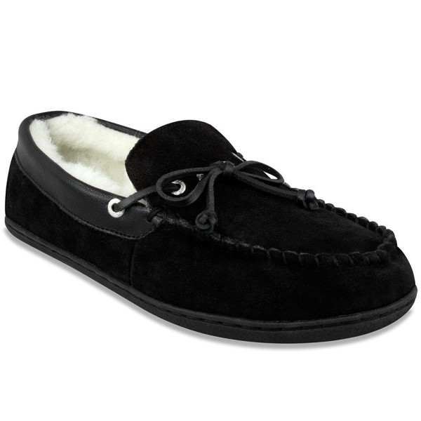 Men S Suede Forestay Slipper Shearling Moccasin S Warm Comfort Slip On Bedroom Shoes Black 1 C412o3pbe7k