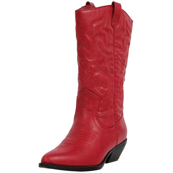 Women's Reno Western Cowboy Pointed Toe Knee High Pull On Tabs Boots ...