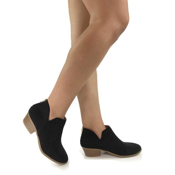 black suede ankle booties low heel