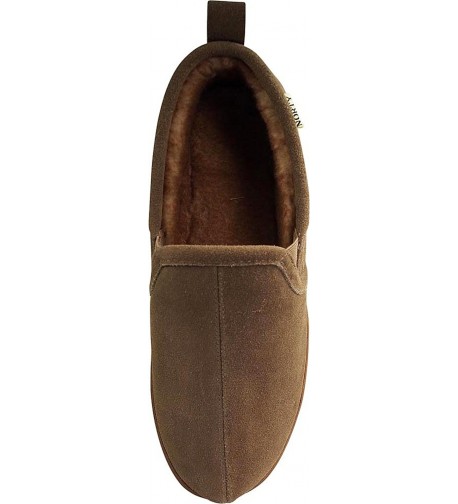 Mens Genuine Leather Cowhide Suede Slippers - Twin Gore Slip On Loafer ...