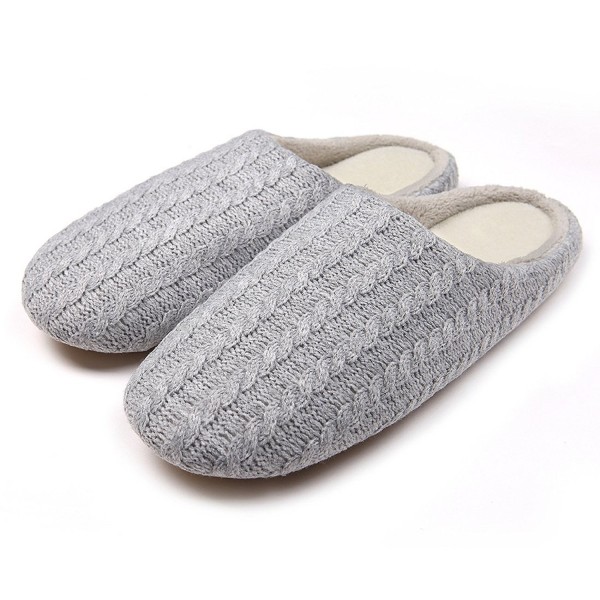 Women's Comfortable Cotton House Slippers Cable Knit Slip On Indoor ...