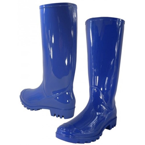 blue and green rain boots